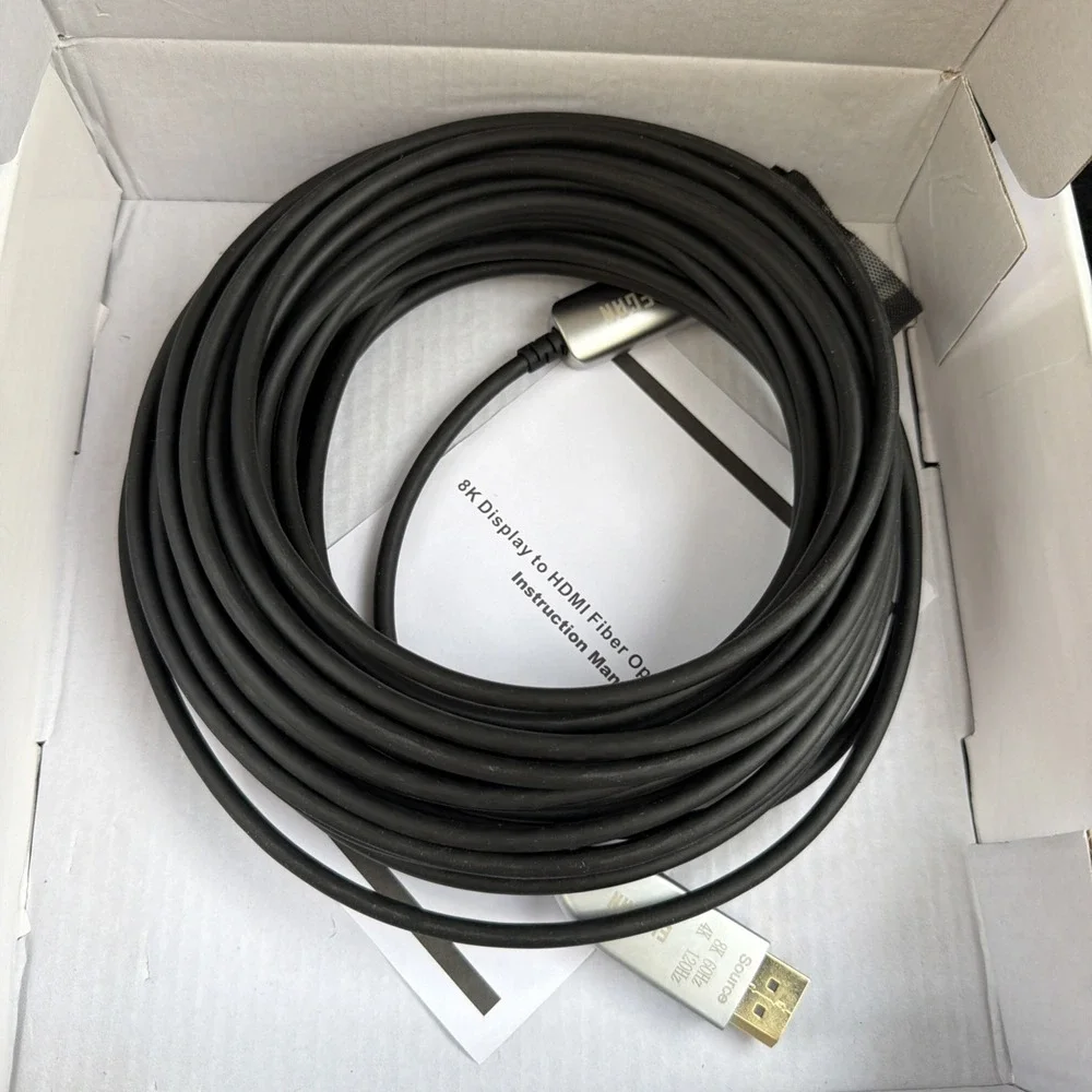 8K Fiber Optic Displayport to HDMI Cable 25 Ft, 8K@60Hz 4K@120Hz, Zinc Alloy ...